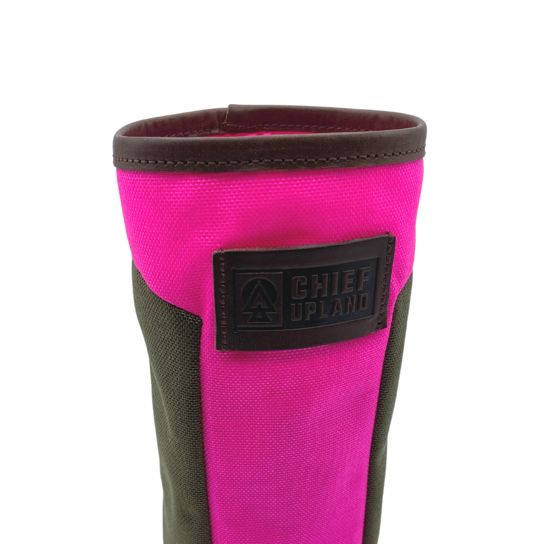 Water Bottle Pouch - Structured Top | Blaze Pink & Olive