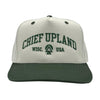 Twill Snapback Hat - Stone/Dark Green