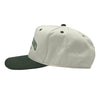 Twill Snapback Hat - Stone/Dark Green