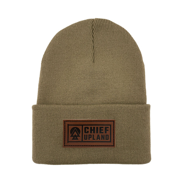 Cuff Beanie - Coyote Brown - Leather Shell Patch – Chief Upland