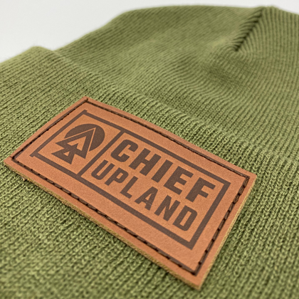 Cuff Beanie - Olive - Leather Shell Patch